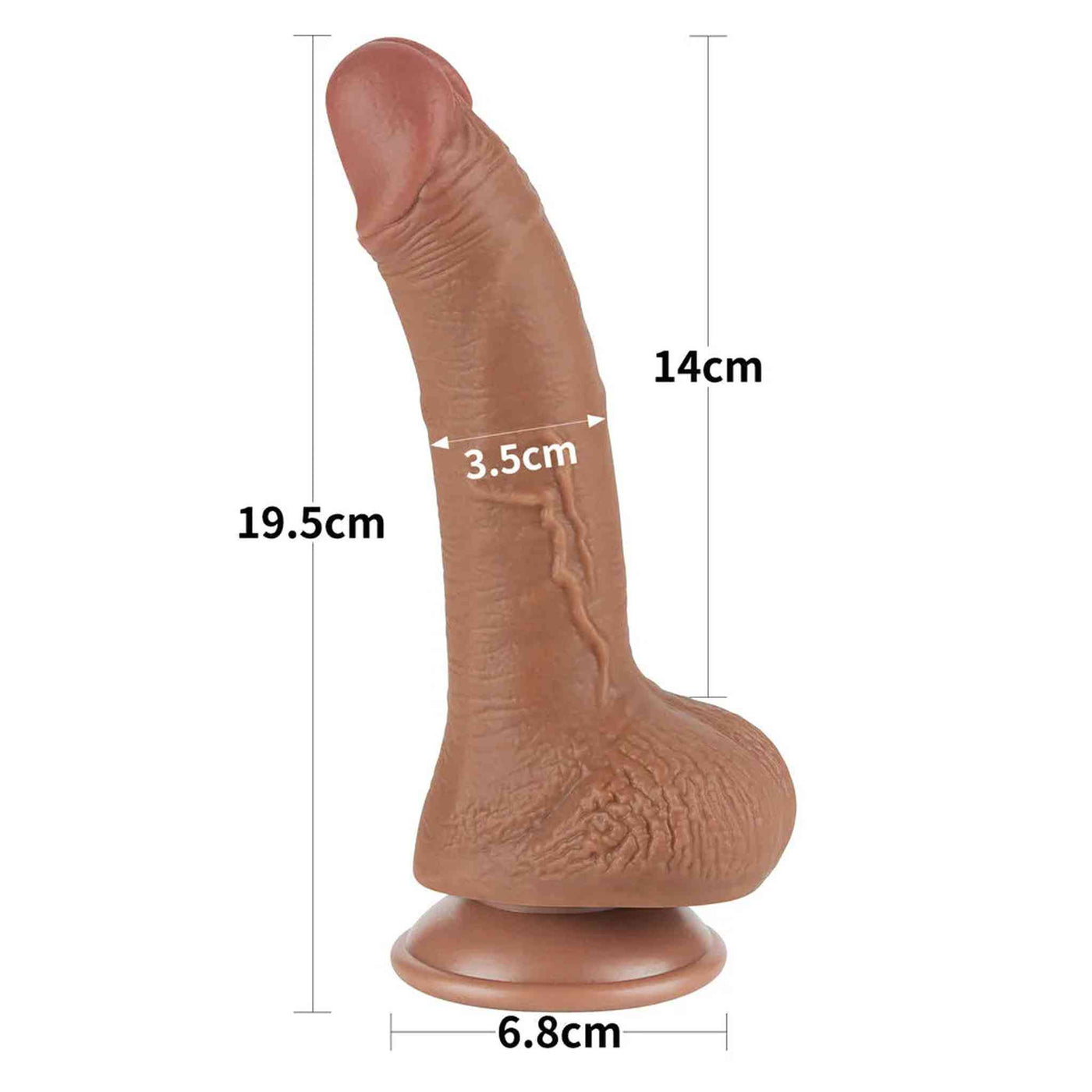 Fallo Scappellabile come un pene vero 7.5″ Mulatto