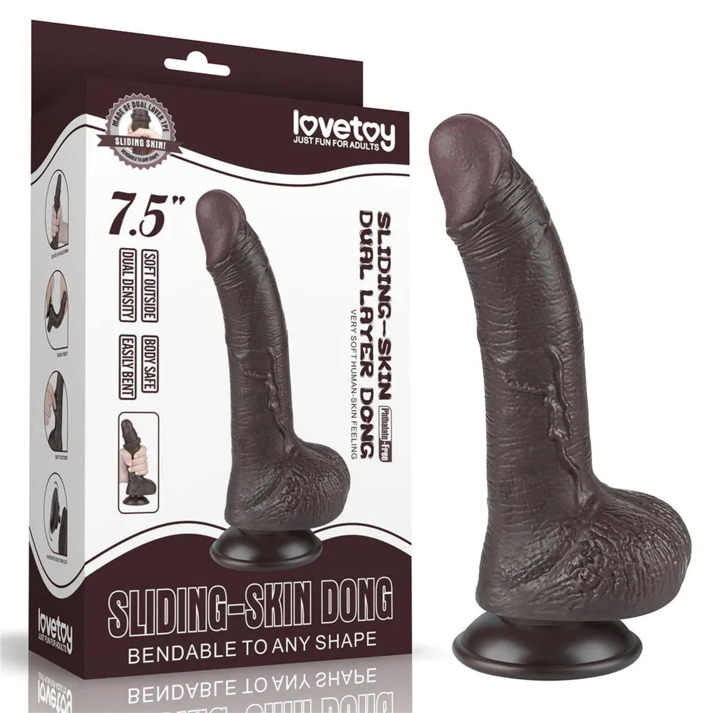 Fallo Scappellabile come un pene vero 7.5″ Nero