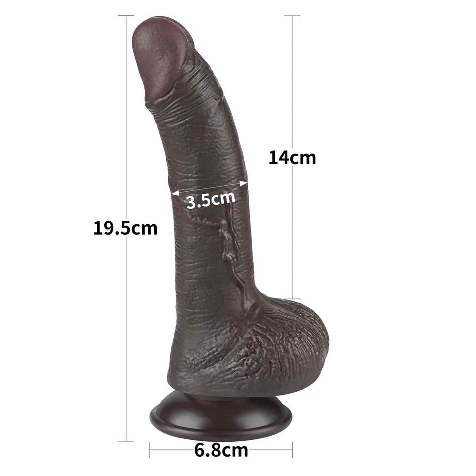 Fallo Scappellabile come un pene vero 7.5″ Nero