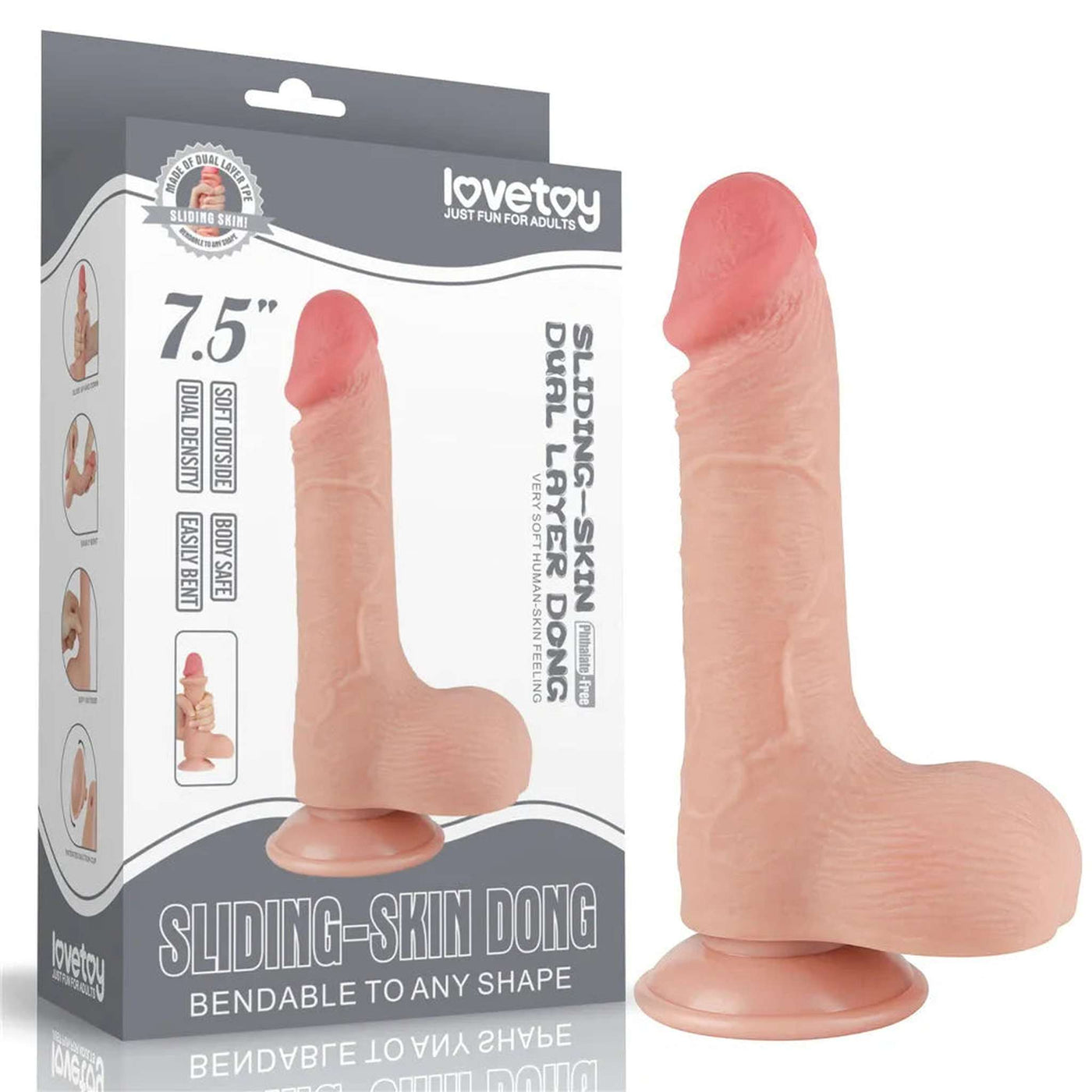 Fallo Scappellabile come un pene vero 7.5″ - Rosa Carne