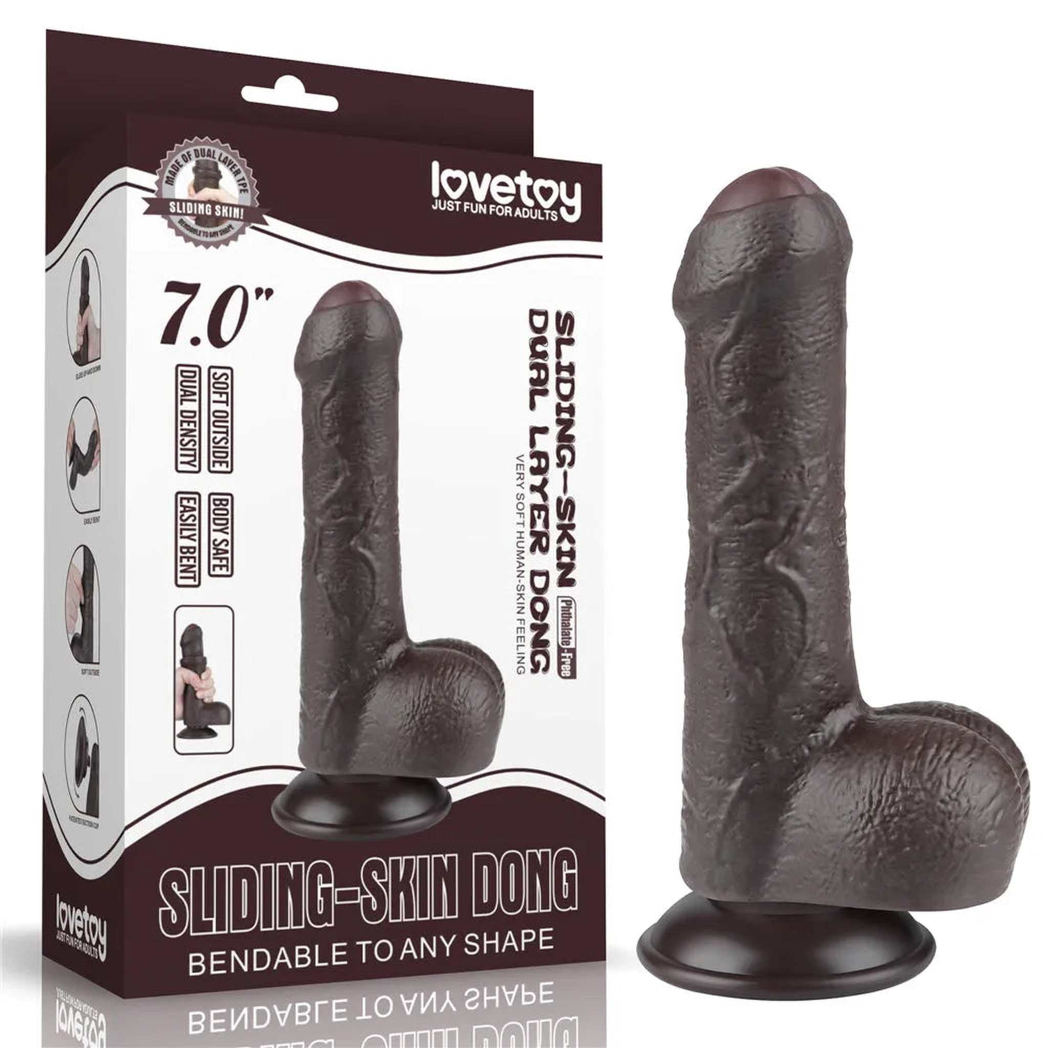 Fallo Scappellabile come un pene vero 7″ - Nero