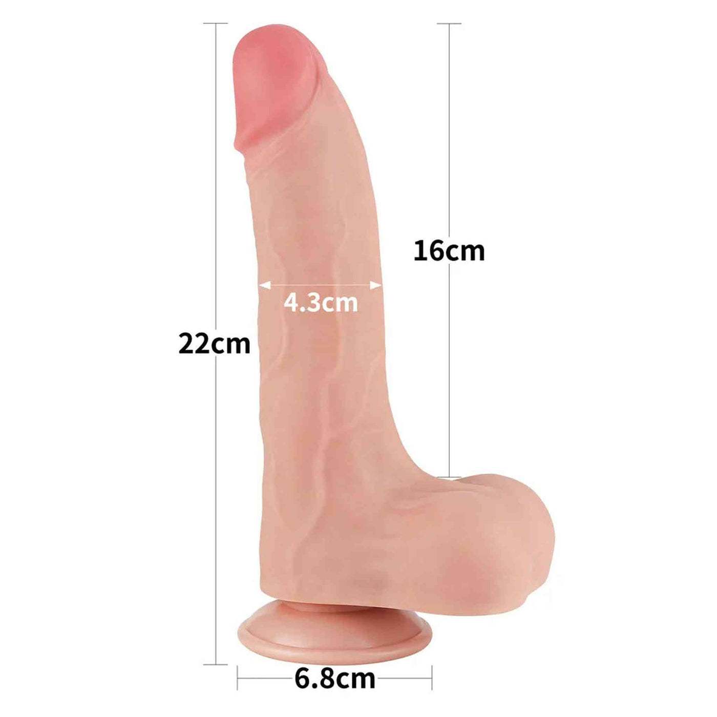 Fallo Scappellabile come un pene vero 8.5″ - Rosa Carne