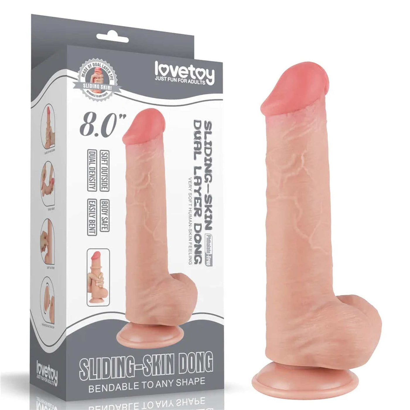 Fallo Scappellabile come un pene vero 8″ - Rosa Carne