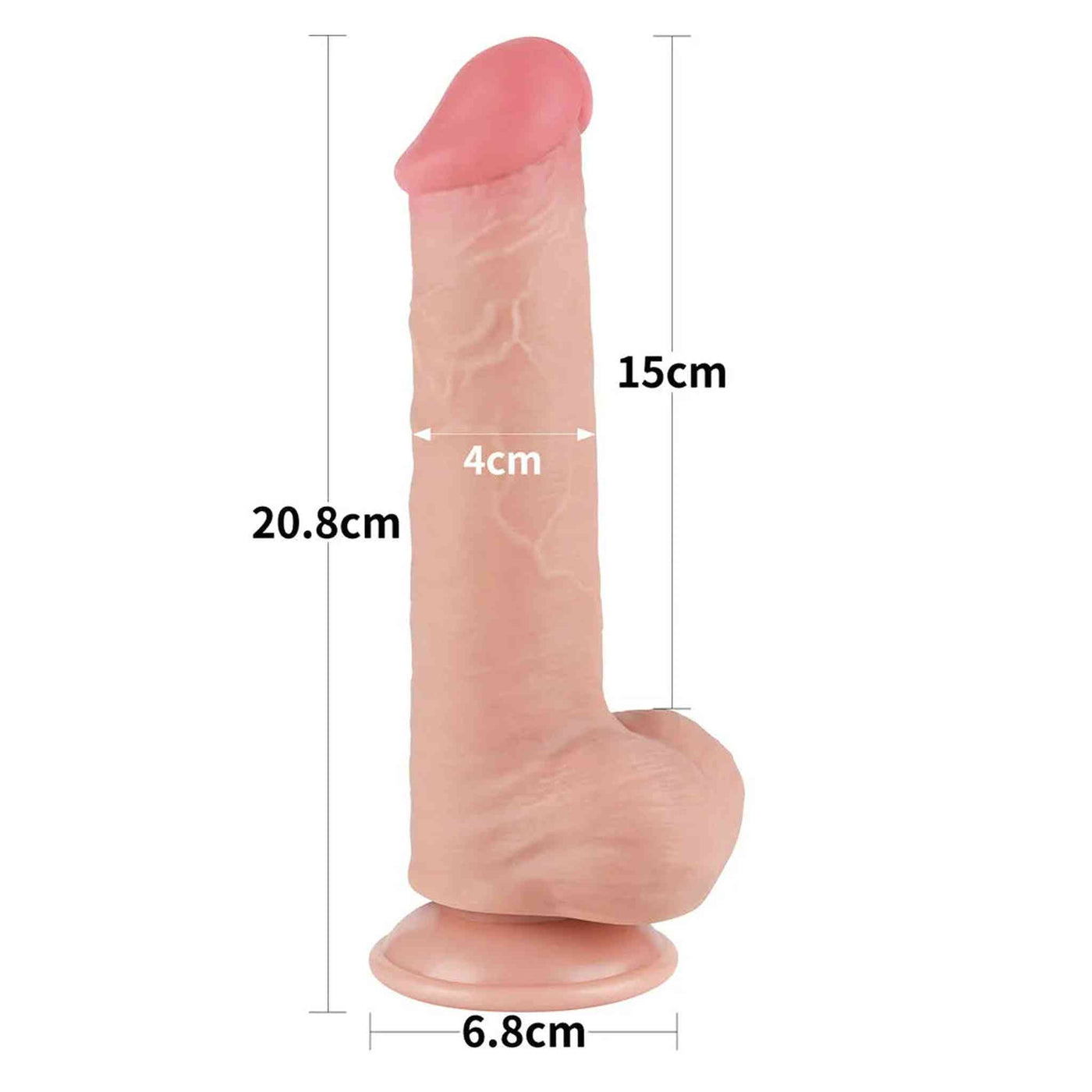 Fallo Scappellabile come un pene vero 8″ - Rosa Carne