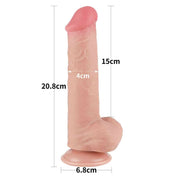 Fallo Scappellabile come un pene vero 8″ - Rosa Carne