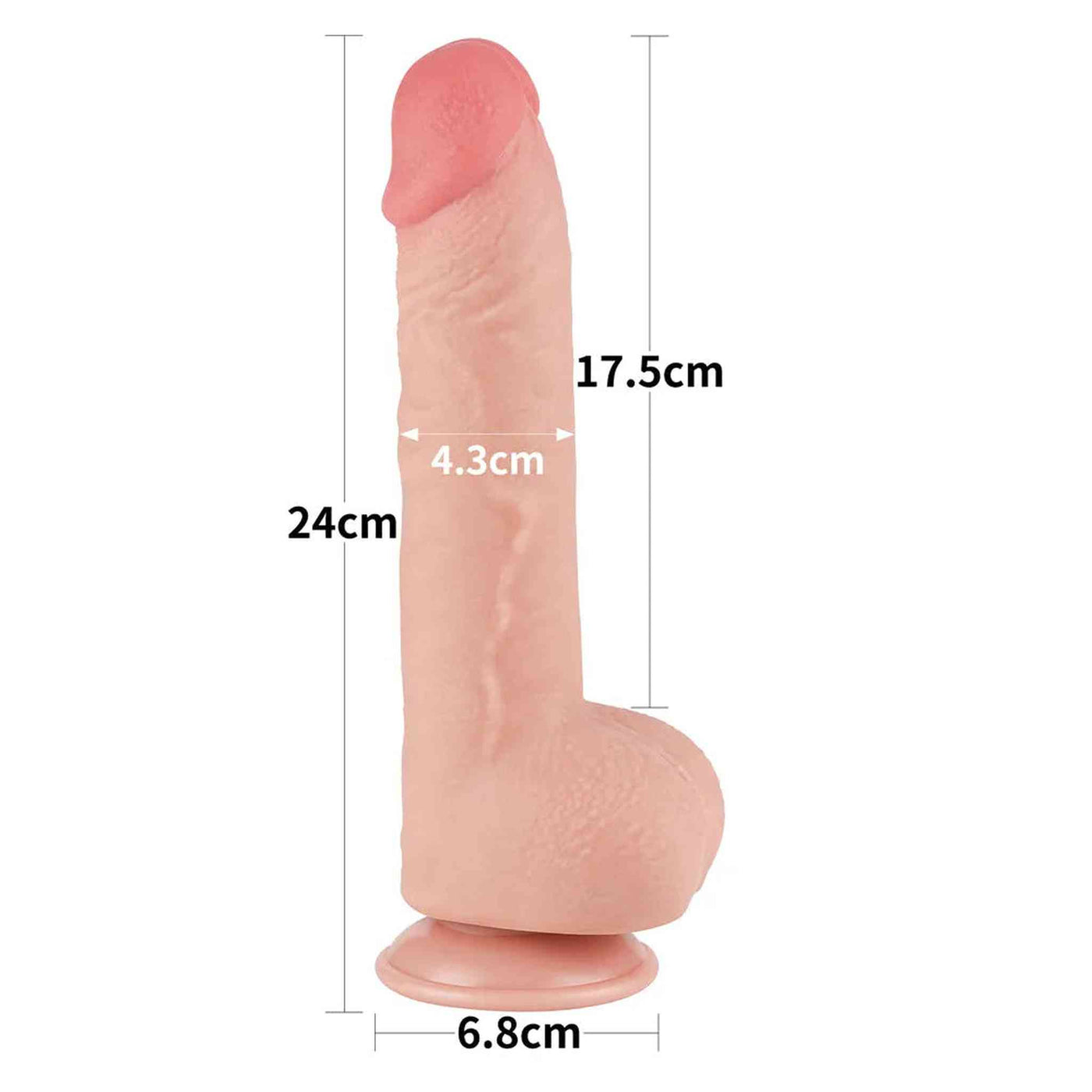 Fallo Scappellabile come un pene vero 9.5″ - Rosa Carne