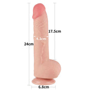 Fallo Scappellabile come un pene vero 9.5″ - Rosa Carne