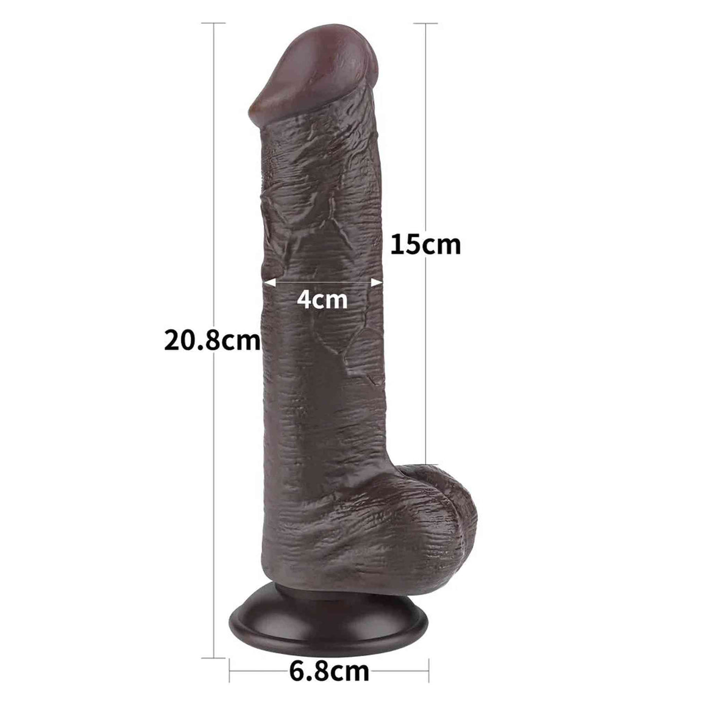 Fallo Scappellabile come un pene vero - Nero 8″