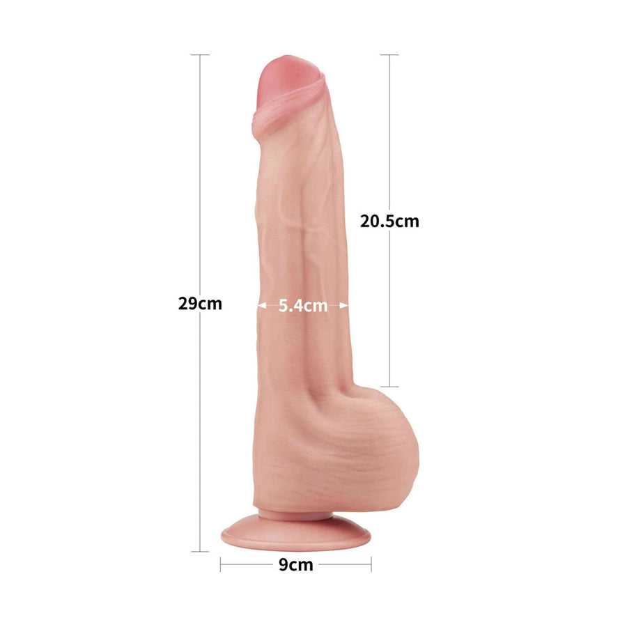 Super Realistic Phallus with Sliding Skin - 11.5'' Flesh Pink