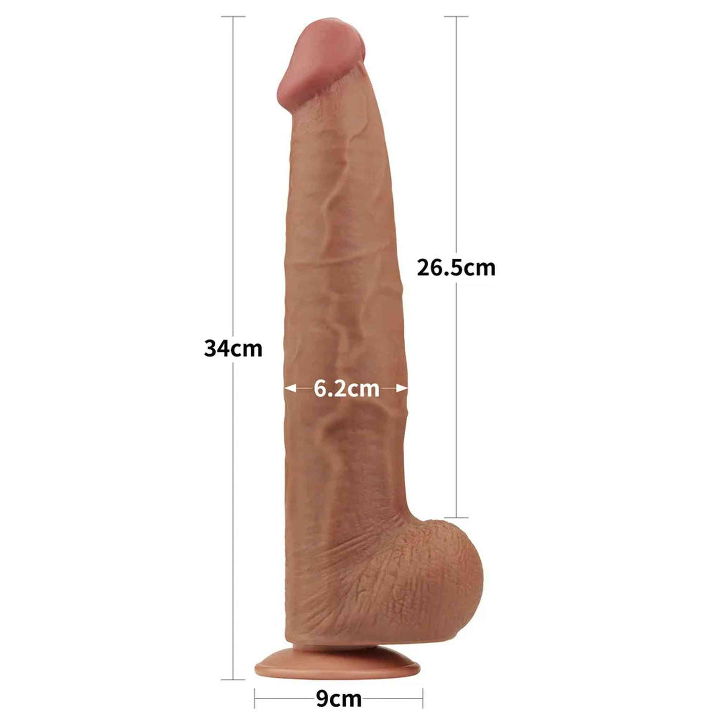 Fallo Super Realistico con Pelle Scorrevole - 13.5″ Mulatto