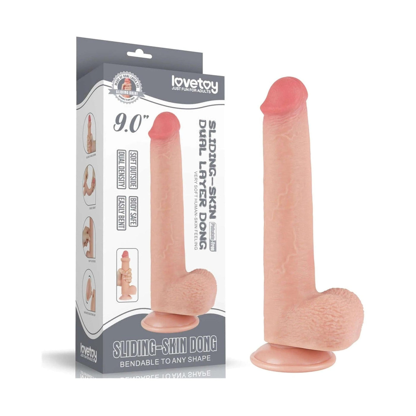 Fallo Super Realistico con Pelle Scorrevole come un Membro Vero - 9″ Rosa Carne