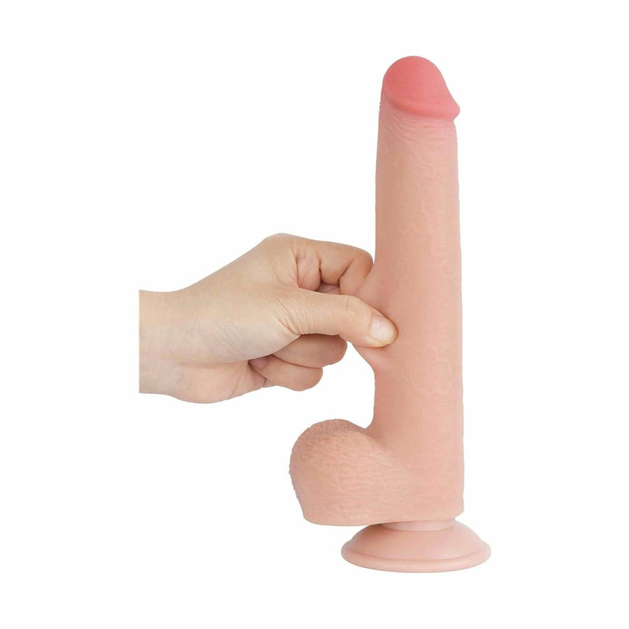 Super Realistic Dildo with Sliding Skin Like a Real Member - 9'' Pink Flesh