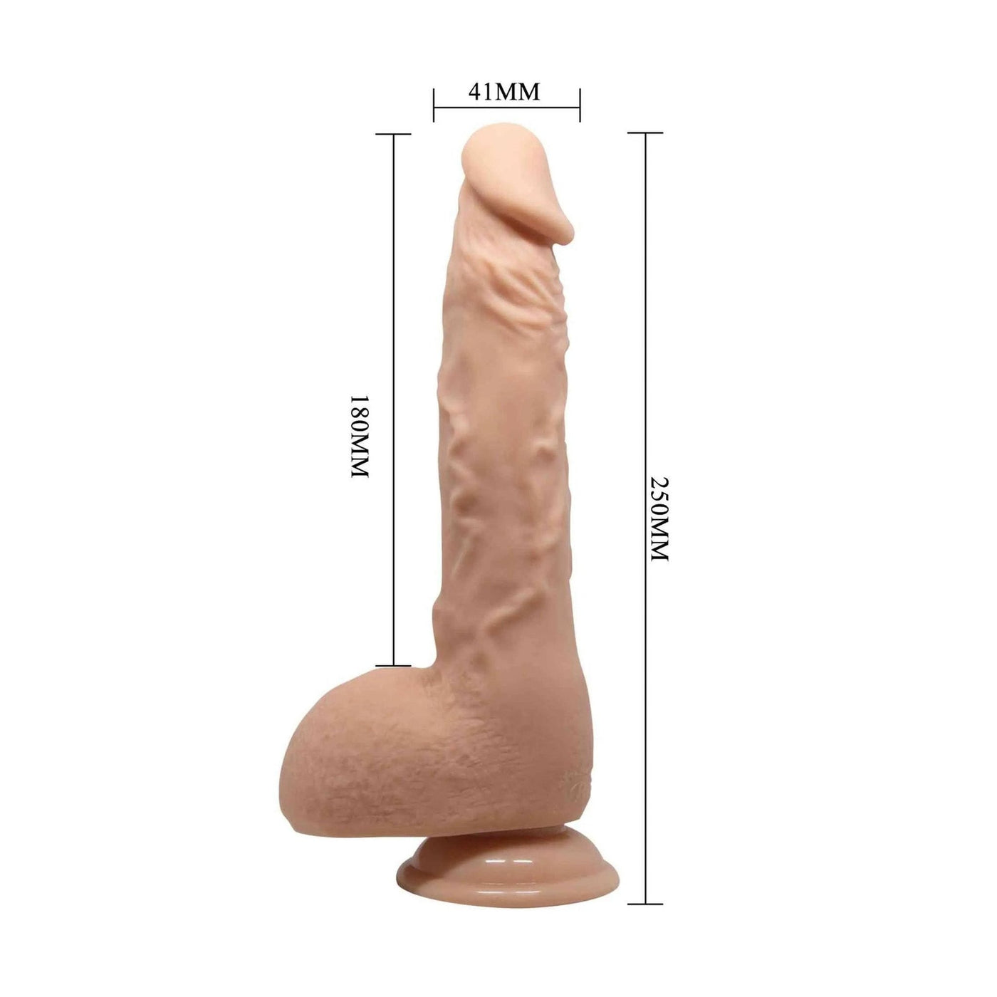 Fallo Super Realistico e Morbido con Ventosa - 25 cm, 18 cm penetrabili Ø 4.1 cm
