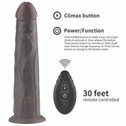 Fallo vibrante nero wireless in silicone realistico con telecomando e 10 modalità