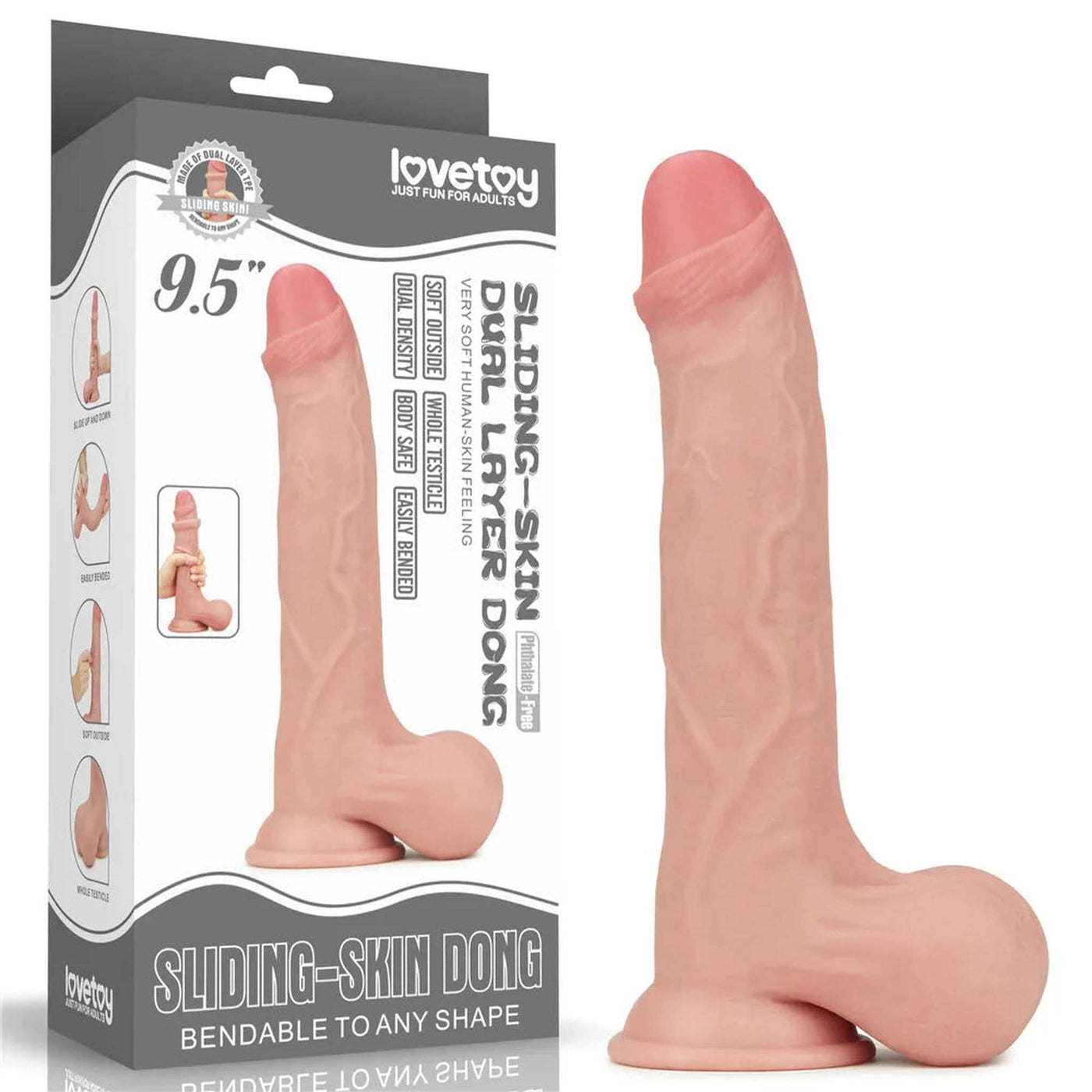 Fallo realistico con pelle scorrevole come un membro vero - 9.5 ″ 24 cm x Ø 4.5 cm