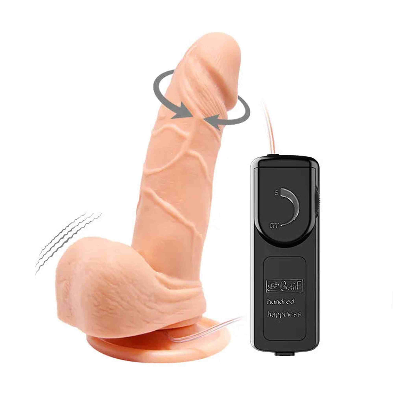 Fallo realistico vibrante e rotante con ventosa 15 cm Ø 3.5 cm