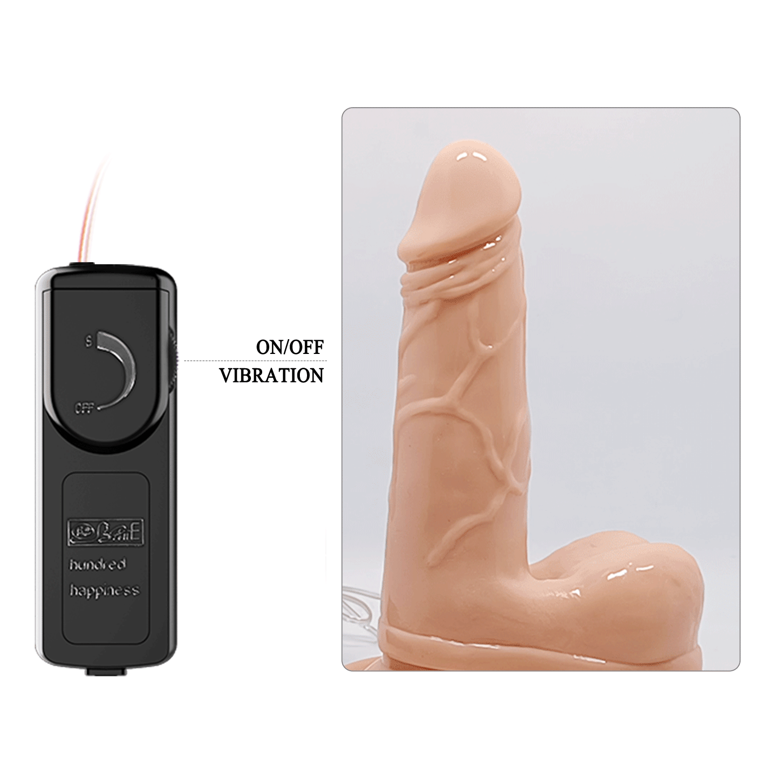 Realistic vibrating and rotating phallus with suction cup 14.5 cm - Multispeed, Flesh Pink