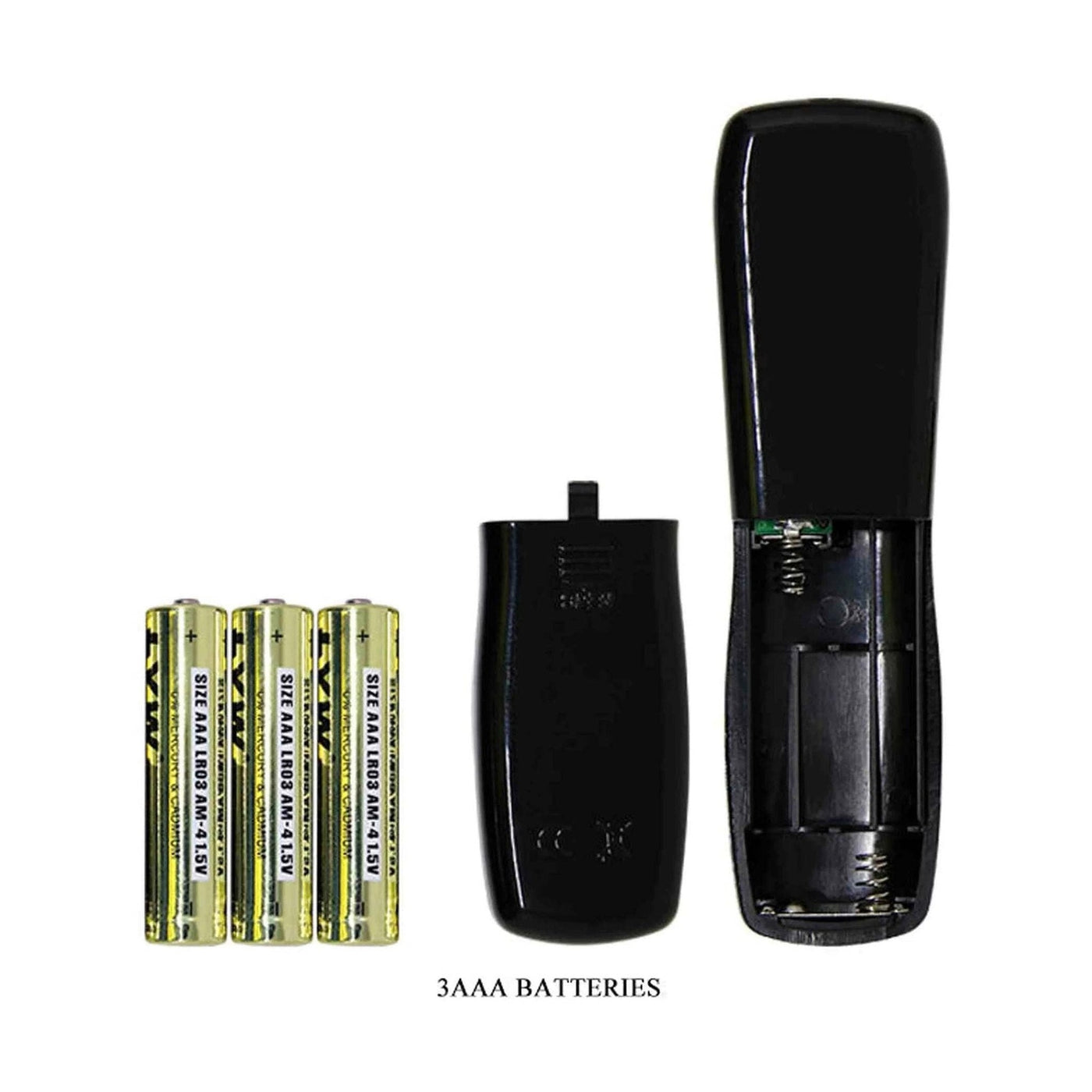 Batteria AAA per telecomando dildo vibrante con compartimento aperto