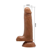 Fallo super realistico con ventosa e funzionalità di Up & Down - 18.5 cm lungo, Mulatto