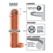 Fantasy X-Tensions 1″ Guaina Fallica Realistica con Anello Testicoli