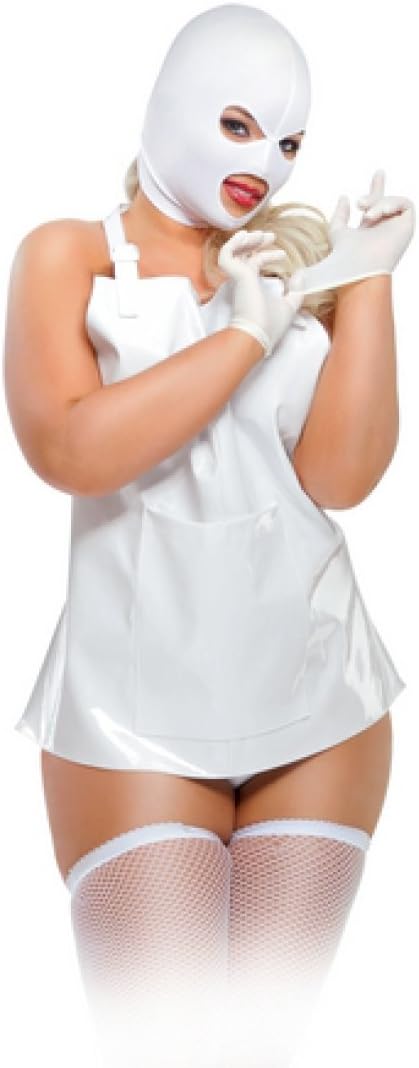 Femme-Fatale-Medizinfetisch-Outfit mit Kapuze und Schürze