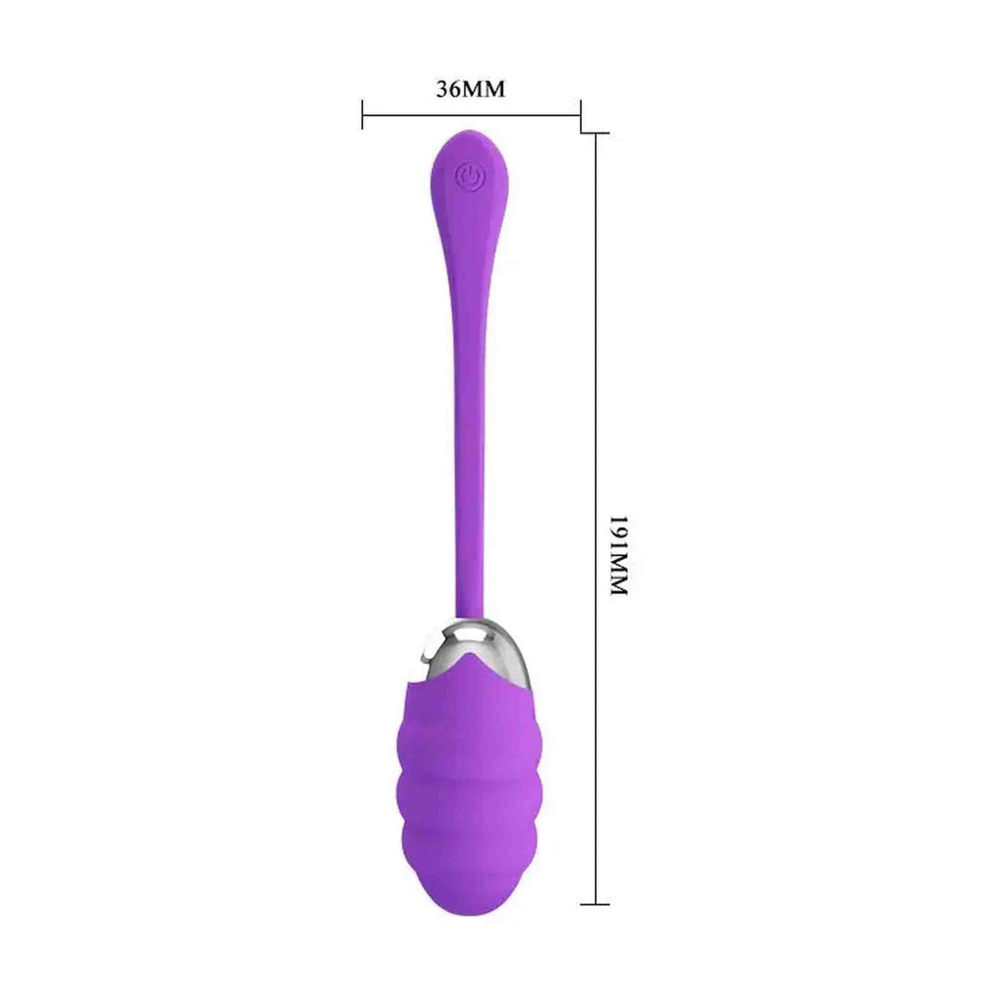 Dimensioni ovulo vibrante wireless viola 191mm con manico ergonomico