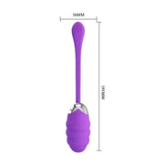 Dimensioni ovulo vibrante wireless viola 191mm con manico ergonomico