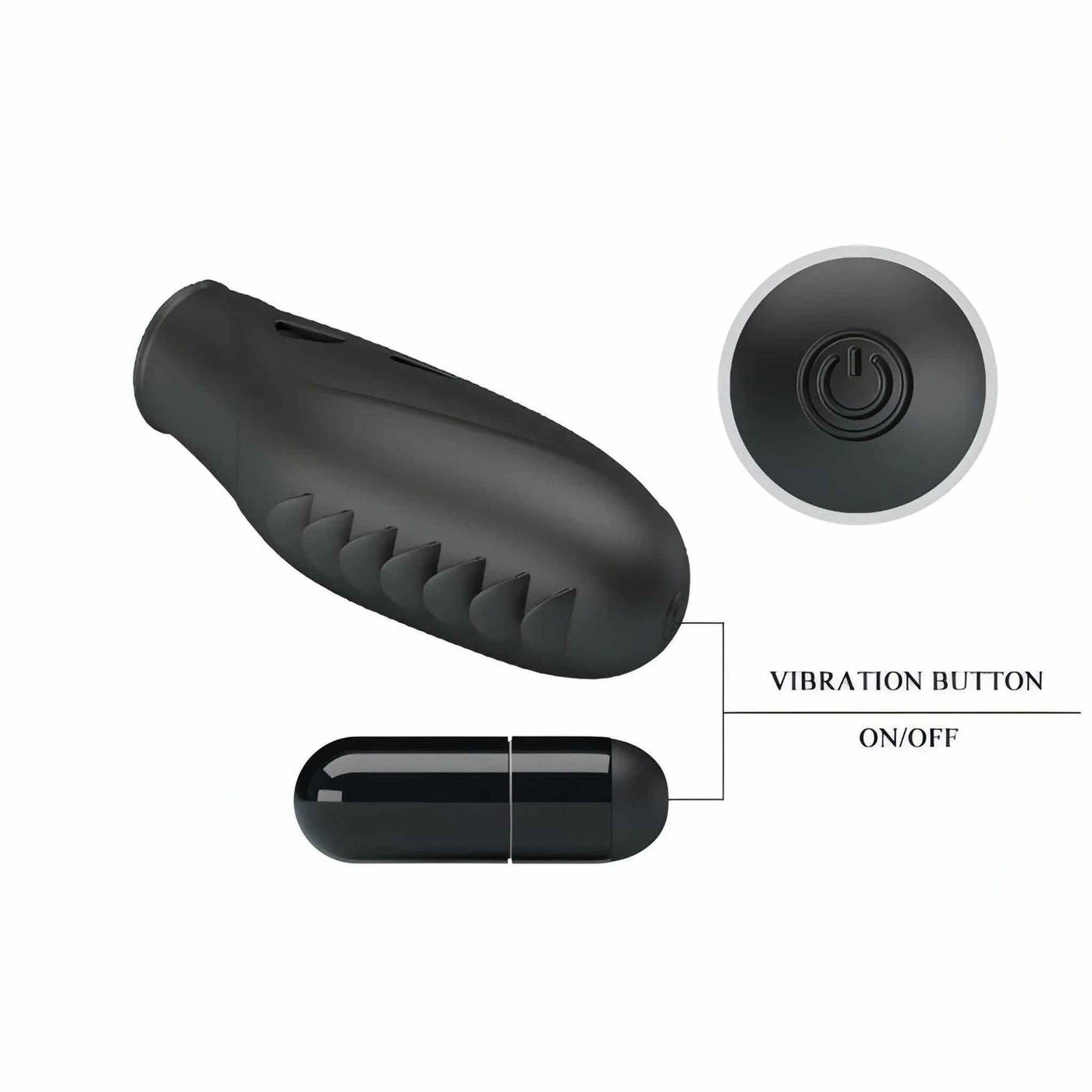 Gilo Vibratore da dita con rilievi stimolanti Ø 1.8 cm