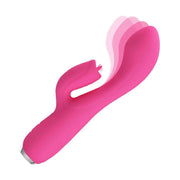Vibratore coniglio rosa Pretty Love Gloria diagonale con effetto movimento onda coda laterale e silicone