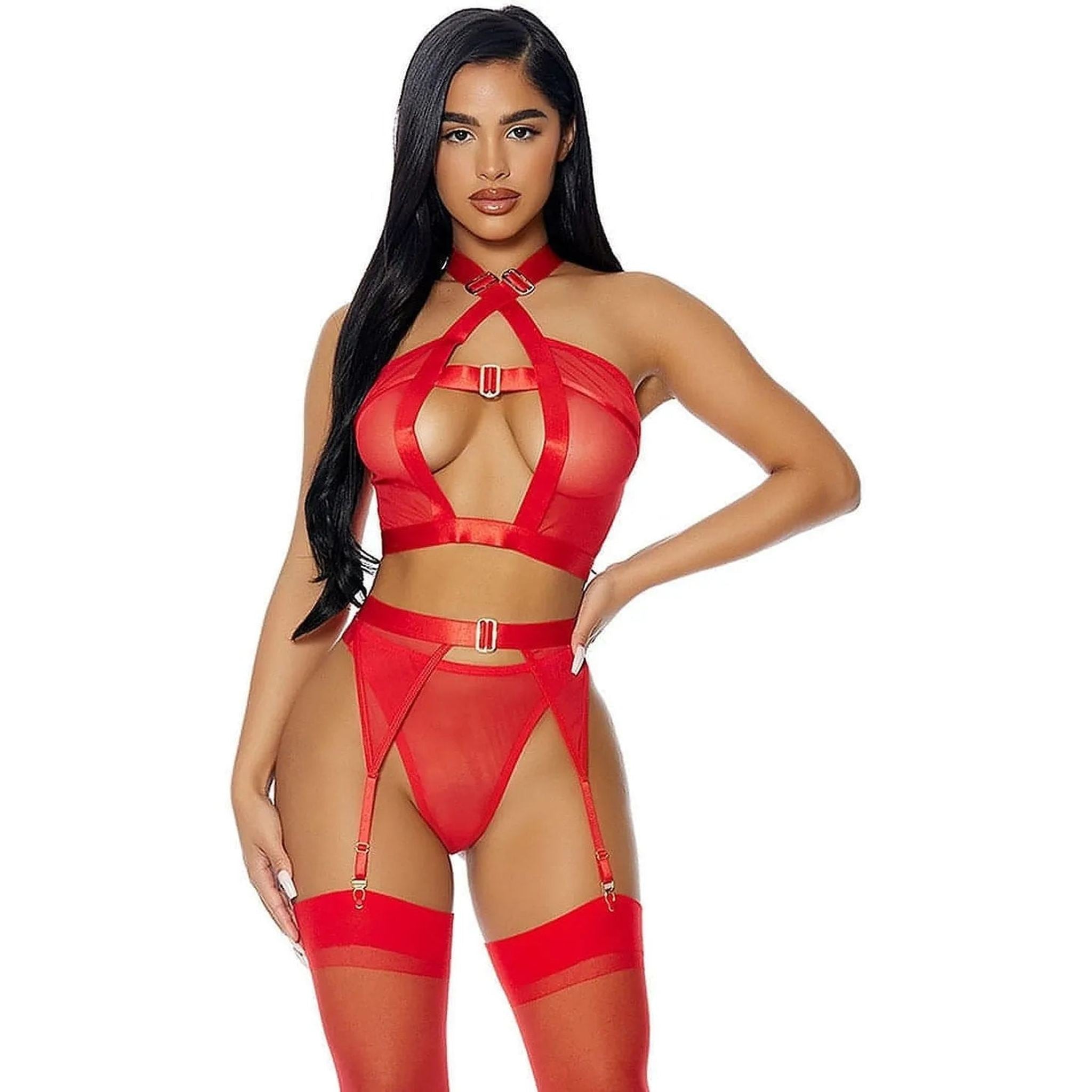 Golden Hour Lingerie Set - Red