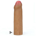 Realistic phallic sheath - Increases length by 2.5 cm and glans by 40% - Mulatto