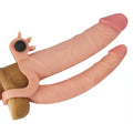 Vibrating Penis Sheath For Double Penetration Extends by 25mm