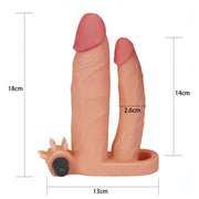 Guaina Pene Vibrante Per Doppia Penetrazione Estende di 25mm