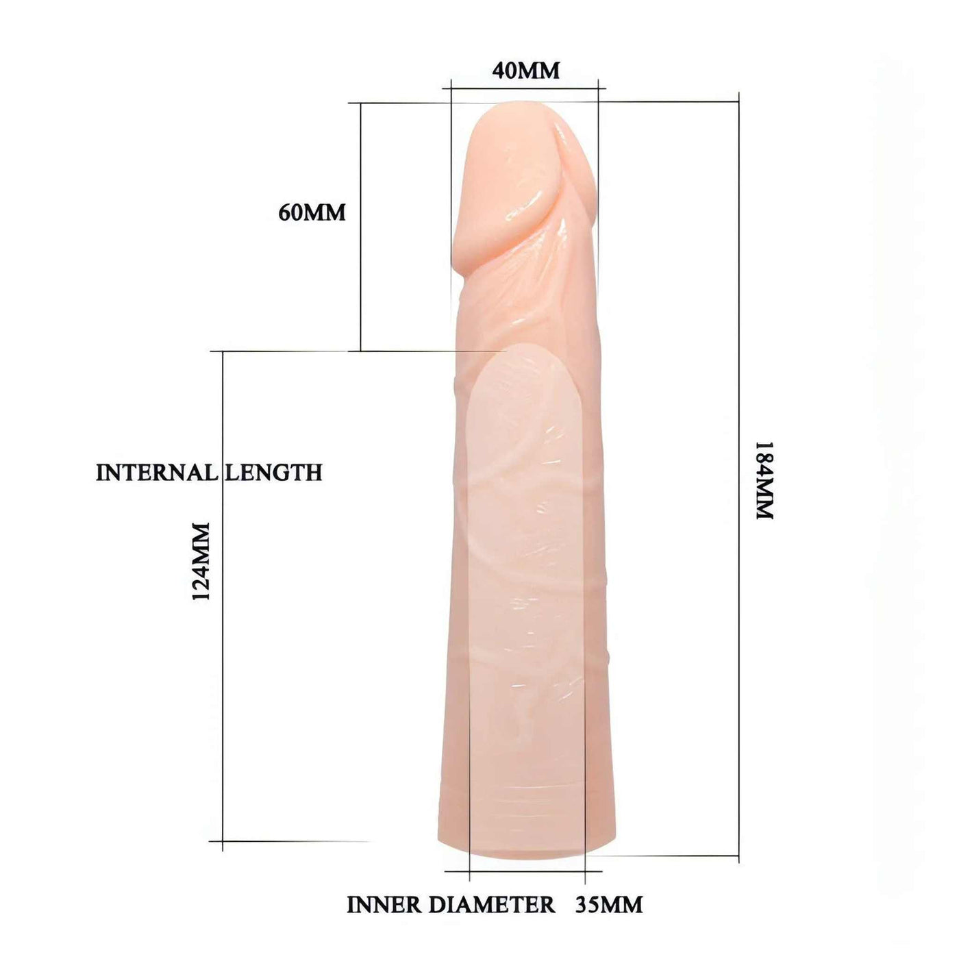 Guaina Realistica 18.4 cm Ø 4 cm