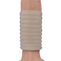 Vibrating Wave Knights Stimulating Phallic Sheath with Vibration - White