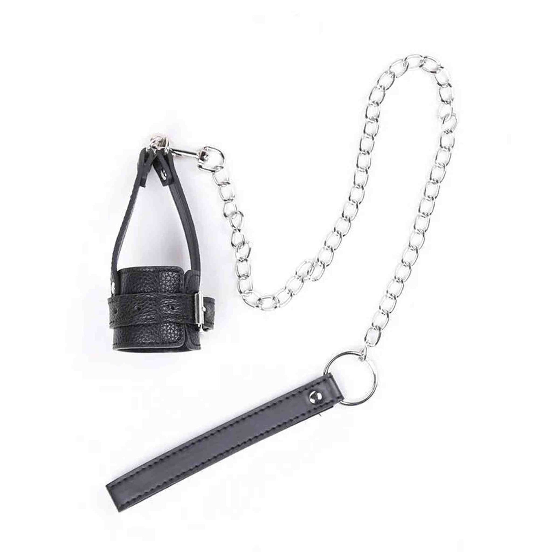 Guaina in Pelle per Pene con Guinzaglio