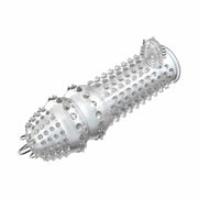 Guaina trasparente con rilievi e stimolatore clitorideo