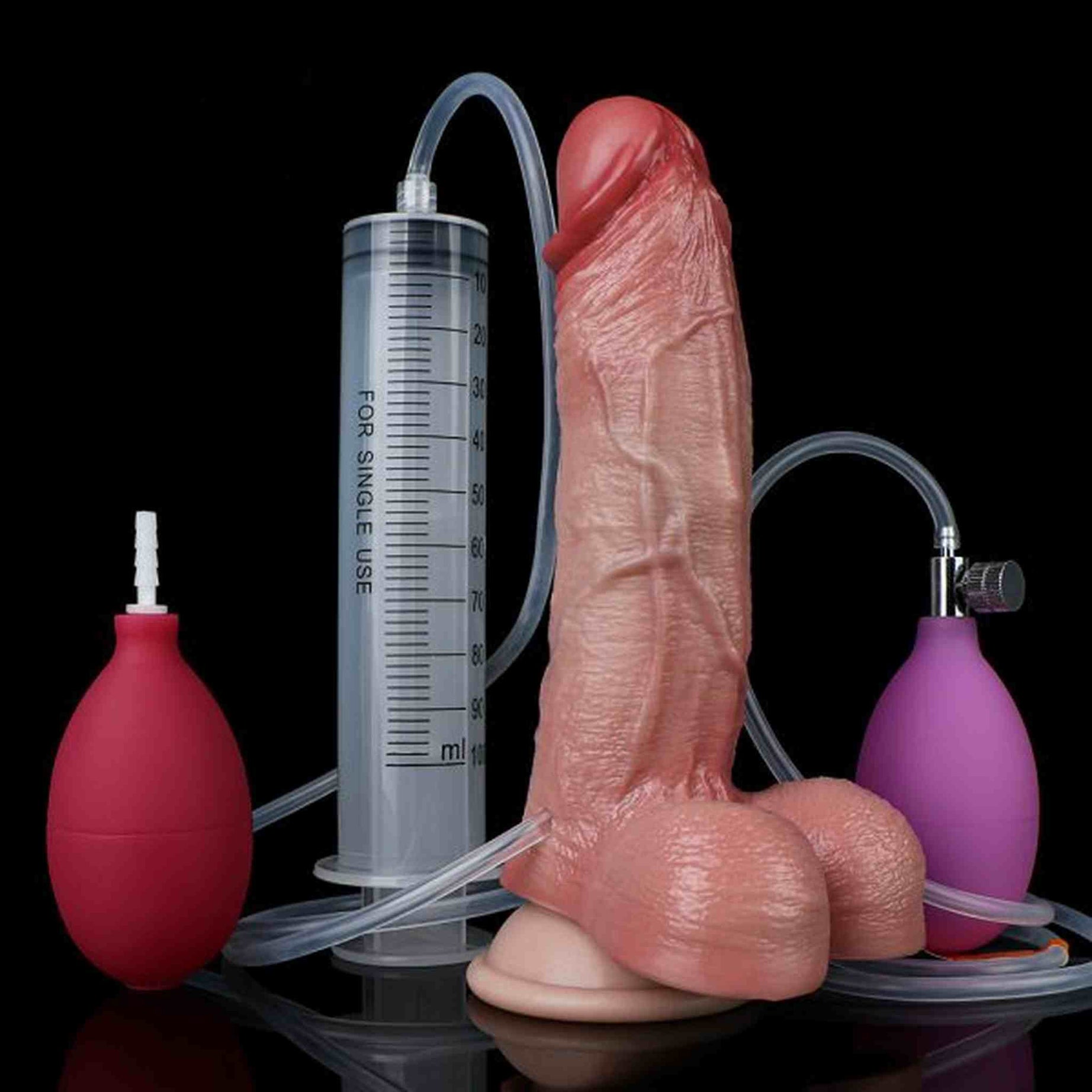 Aufblasbarer Dildo mit Handpumpe, Spritzdildos für Frauen