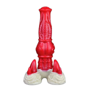 Dildo mostro silicone rosso dettagli scolpiti muscoli vene