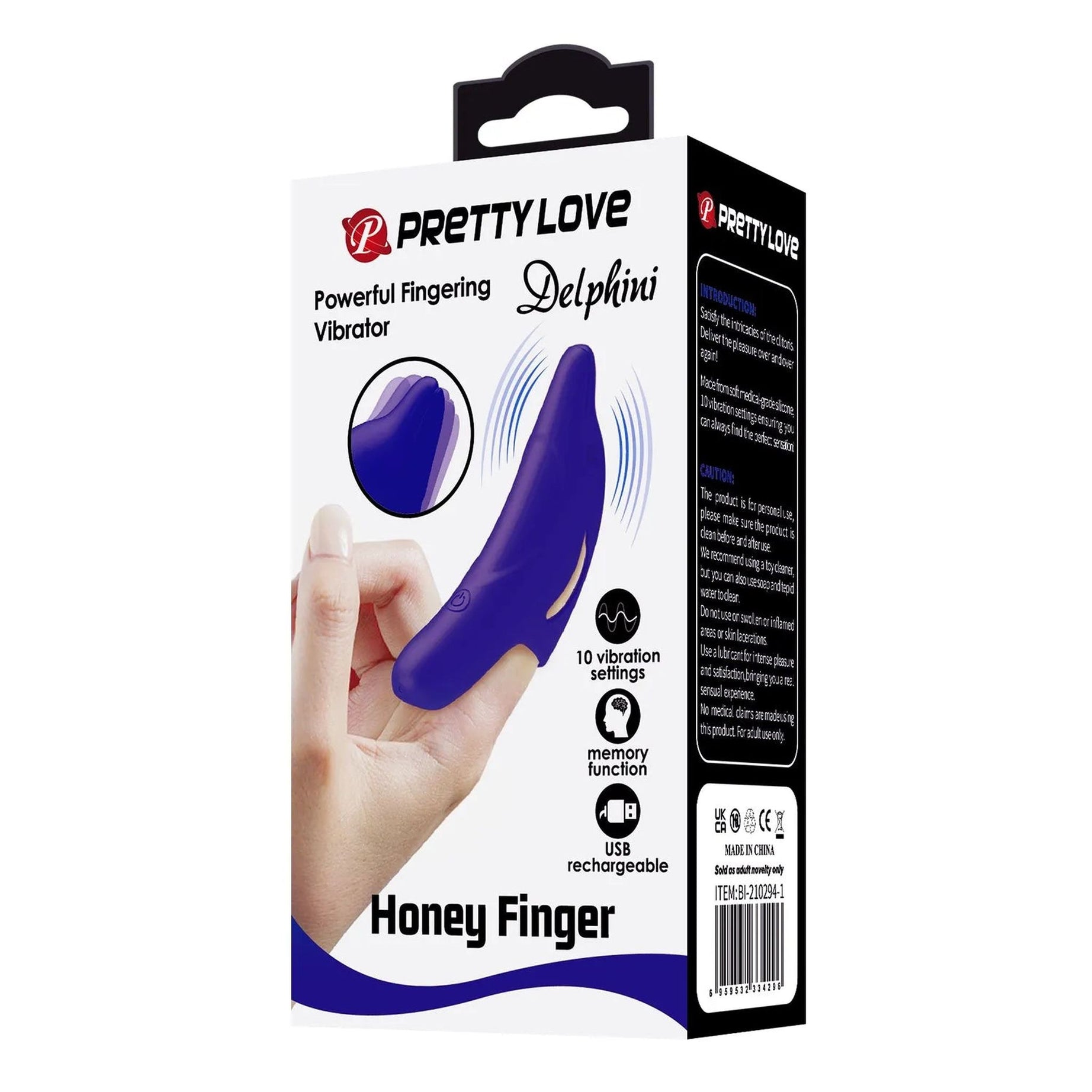 Honey Finger Vibratore da Dita in silicone con 10 diverse vibrazioni