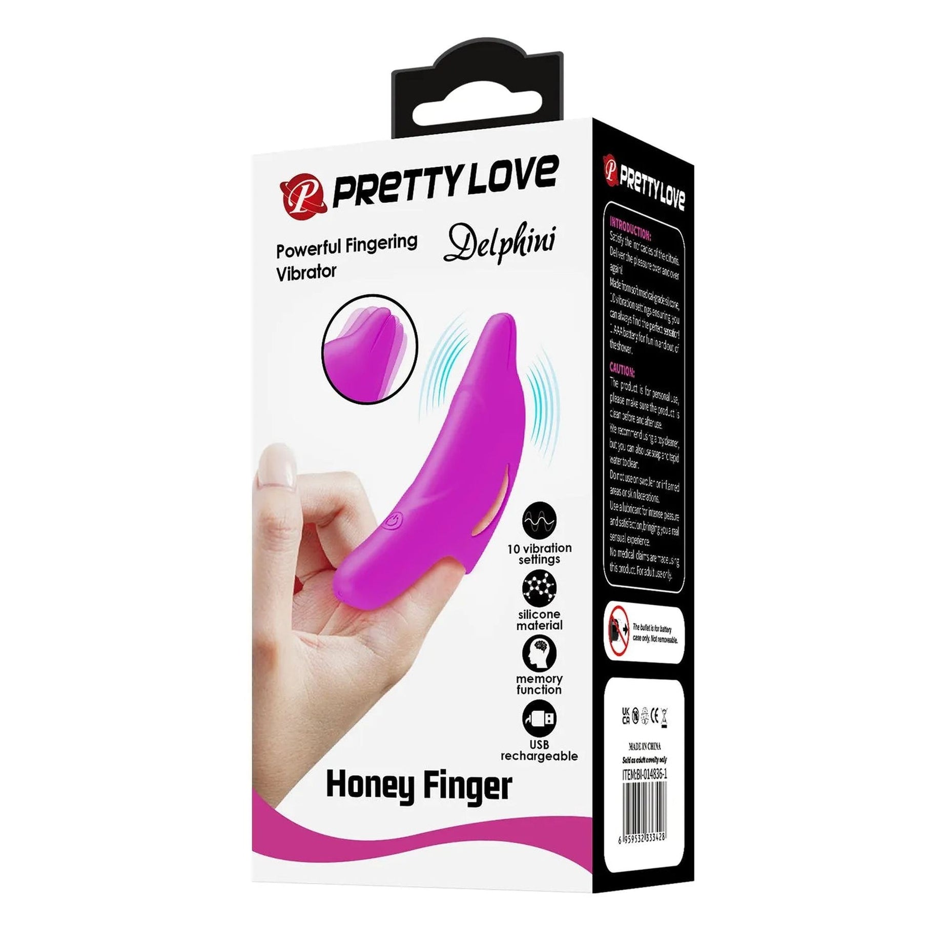 Honey Finger Vibratore da Dita in silicone con 10 diverse vibrazioni