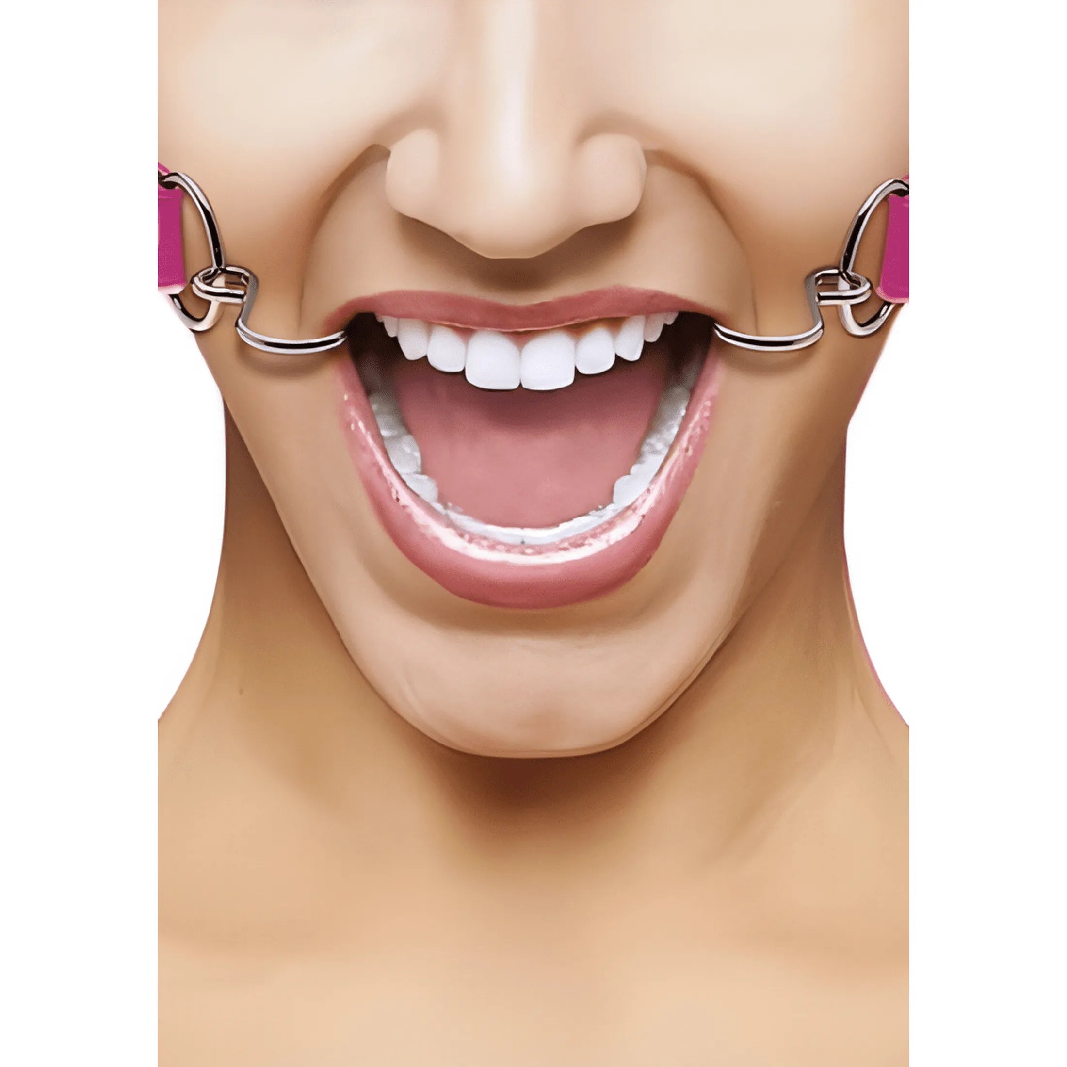 Hook Gag with leather straps - Pink - GoEstasy