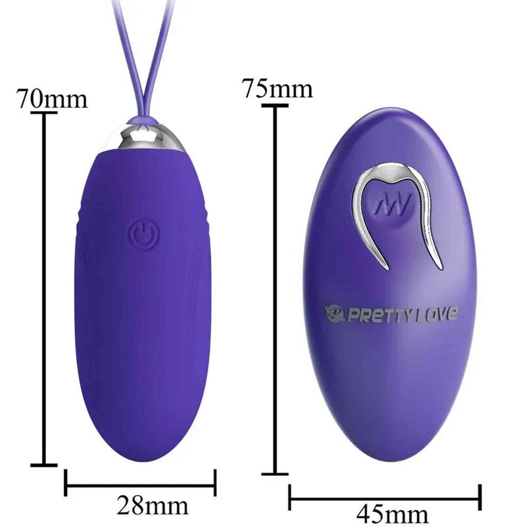 Jenny Ovetto Vibrante Wireless con 12 modalità di vibrazione - Silicone, Viola