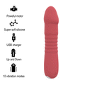 Juni Vibratore a Spinta Up & Down in Silicone, 10 modalità di vibrazione, Ricaricabile