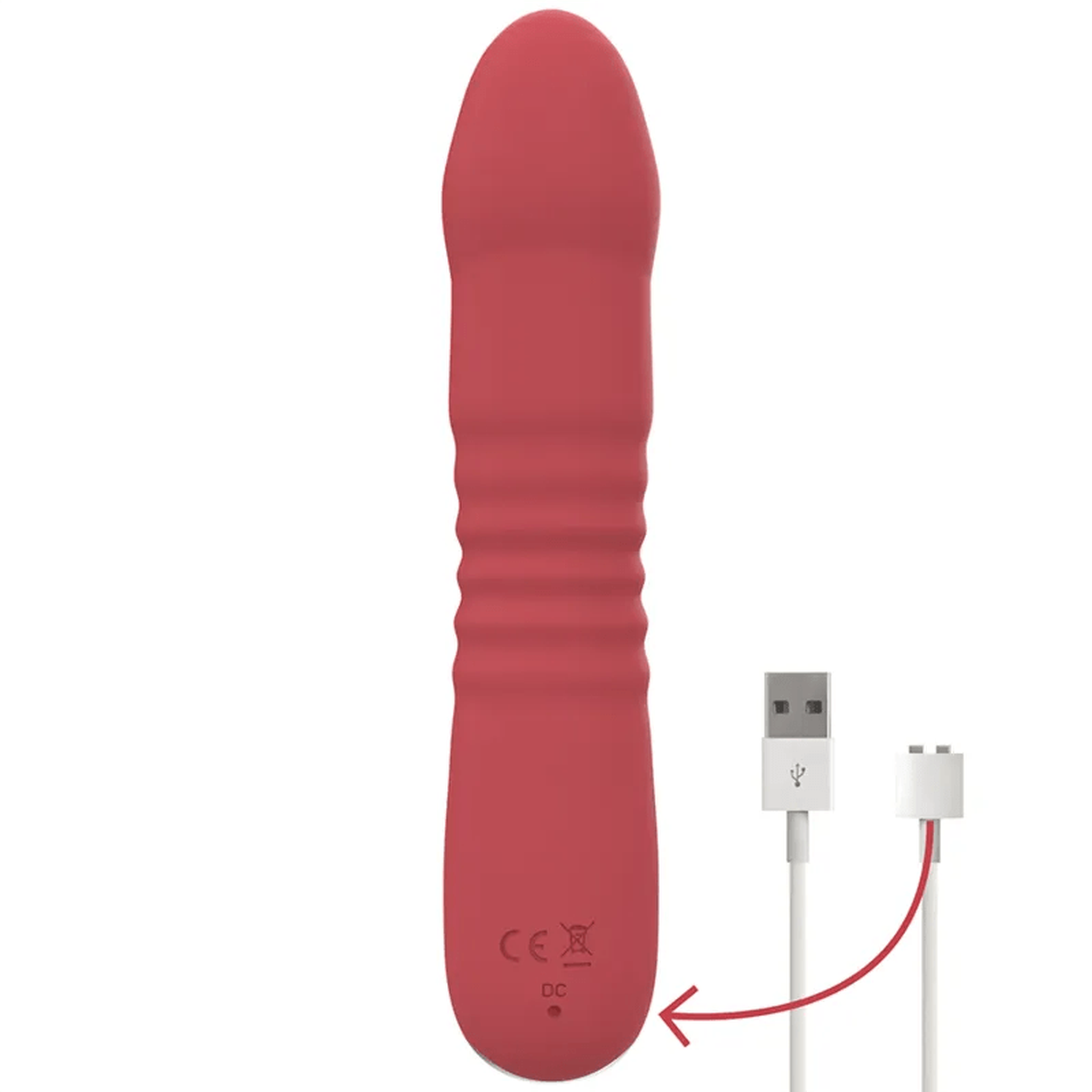 Juni Vibratore a Spinta Up & Down in Silicone, 10 modalità di vibrazione, Ricaricabile