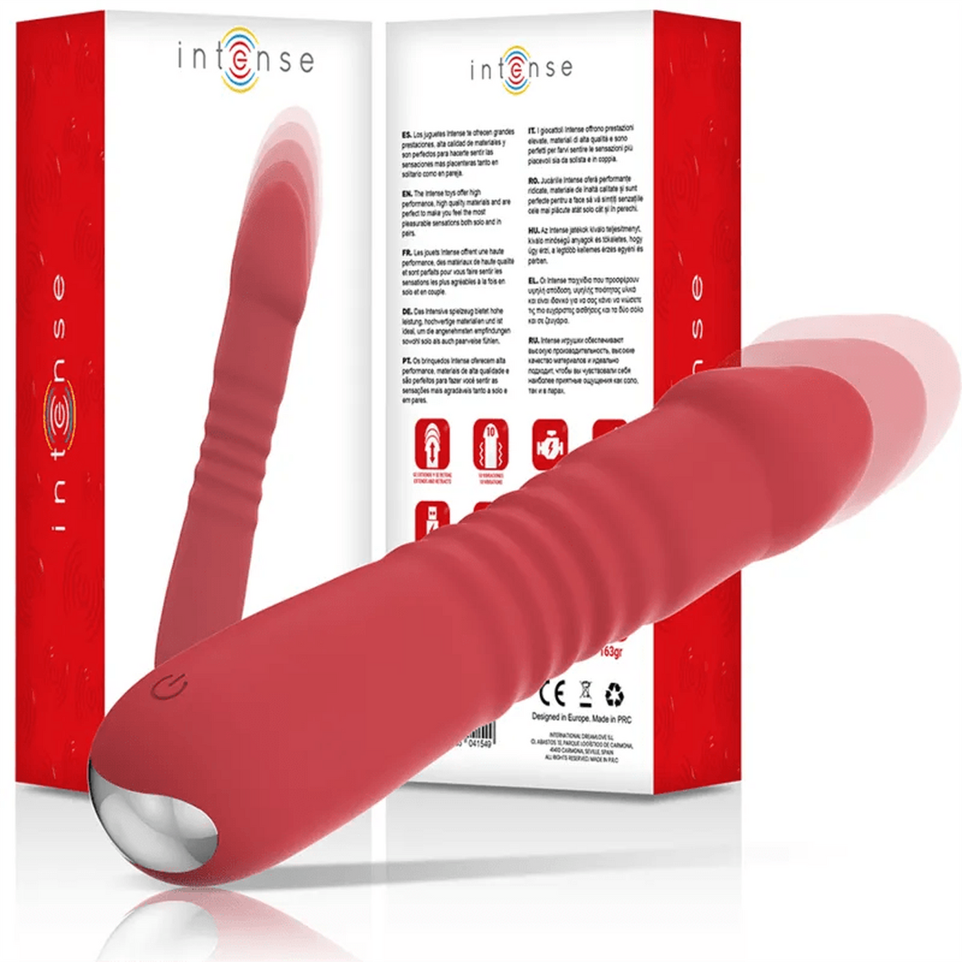 Juni Vibratore a Spinta Up & Down in Silicone, 10 modalità di vibrazione, Ricaricabile