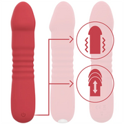 Juni Vibratore a Spinta Up & Down in Silicone, 10 modalità di vibrazione, Ricaricabile