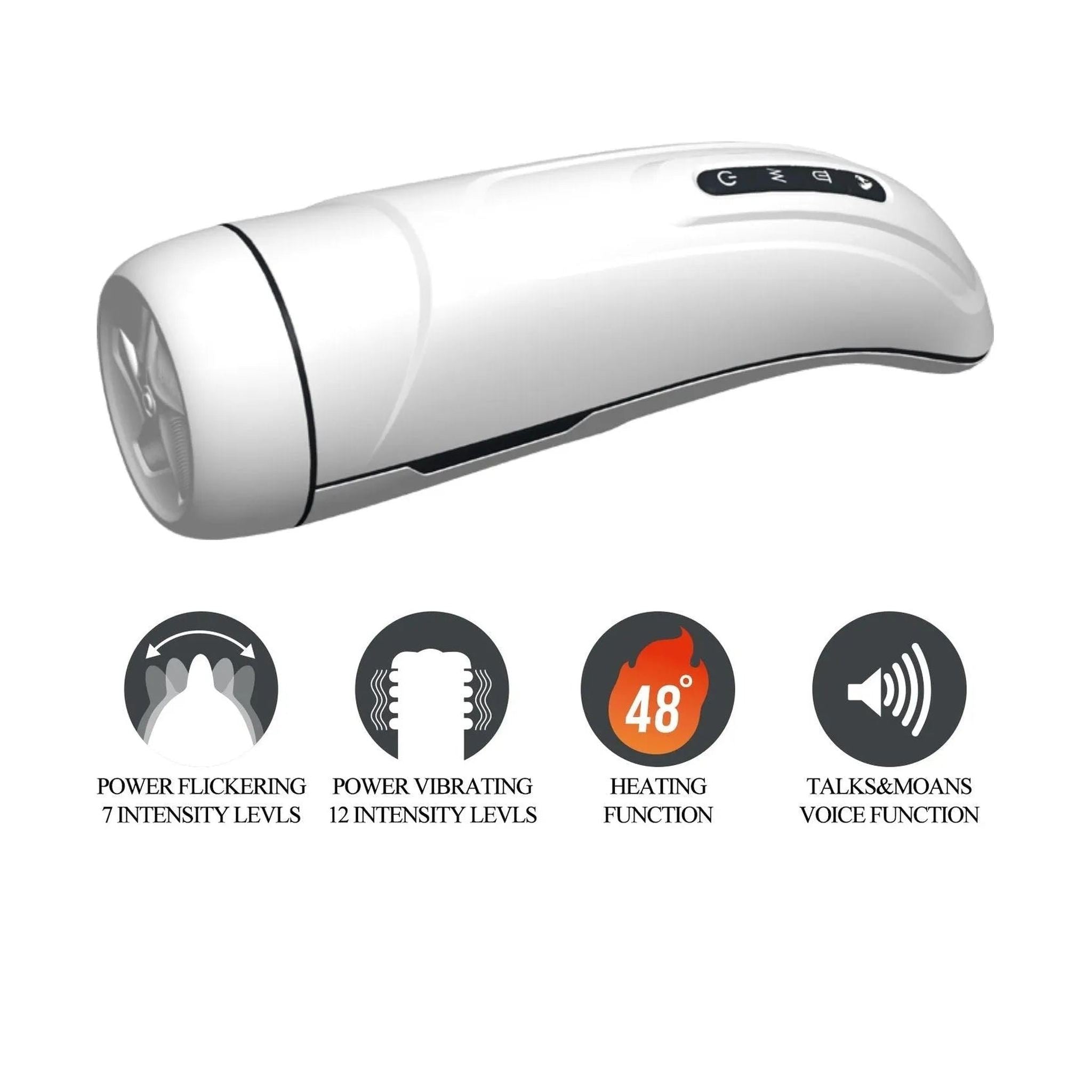 Masturabatore Elettrico con 3 Funzioni Extra: Riscaldamento, Leccata & Vibrazione