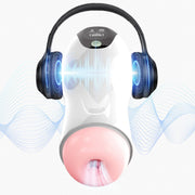 Masturbatore automatico FoxShow con cuffie wireless e effetti sonori