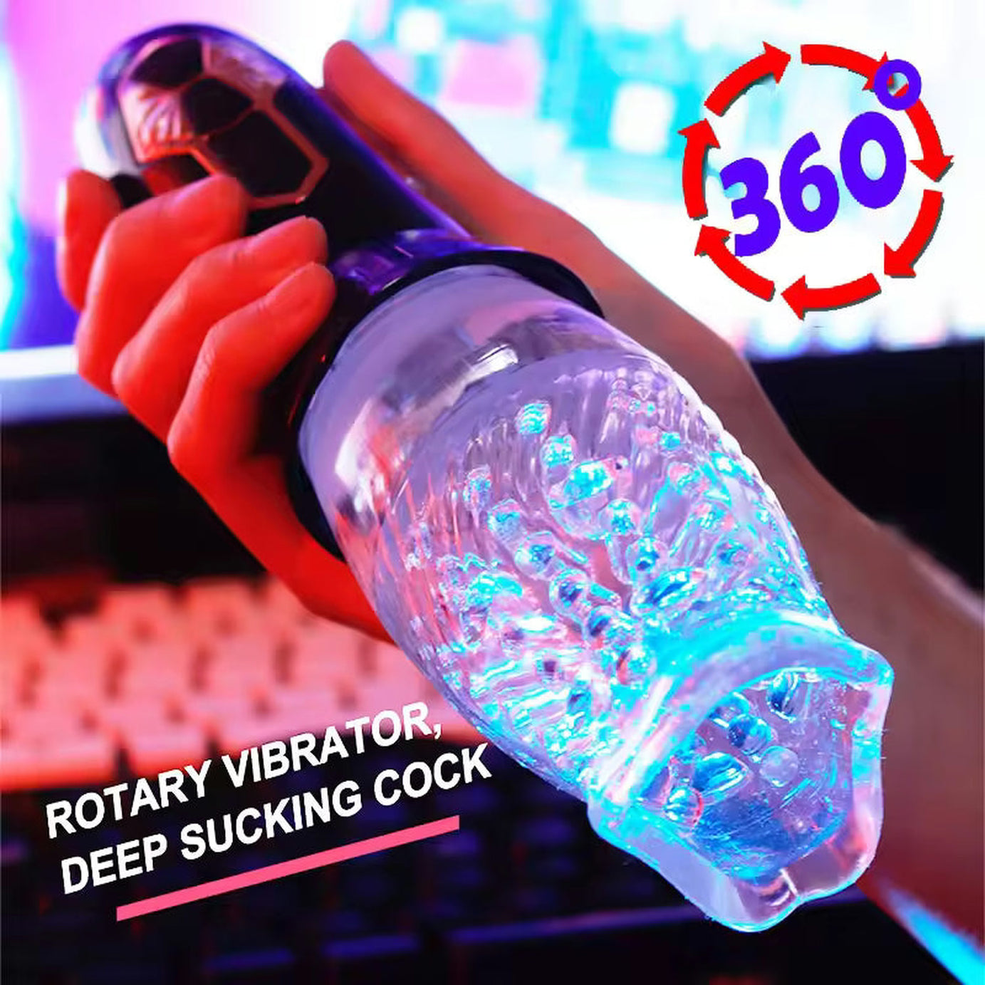 Masturbatore Pene Elettrico Vibrante e Rotante